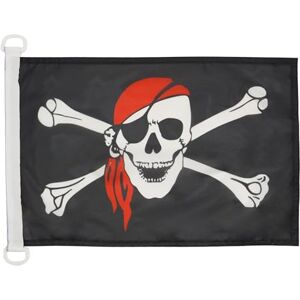 AZ FLAG BANDERA NAUTICA PIRATA CON BANDANA ROJO 45x30cm Pabellón de conveniencia CON CALAVERA 30 x 45 cm anillos AZ FLAG BANDERA NAUTICA PIRATA CON BANDANA ROJO 45x30cm Pabellón de conveniencia CON CALAVERA 30 x 45 cm anillos