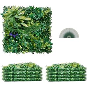 VEVOR Paneles de Césped Artificial para Pared 8 Piezas 50x50 cm Césped Verde con Combinación 3D para Decoración Verde Interior y Exterior Cobertura de Valla de Hiedra para Jardín, Patio, Terraza VEVOR Paneles de Césped Artificial para Pared 8 Piezas 50x50 cm Césped Verde con Combinación 3D para Decoración Verde Interior y Exterior Cobertura de Valla de Hiedra para Jardín, Patio, Terraza