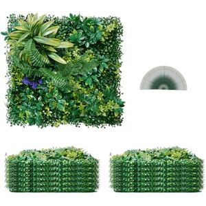 VEVOR Paneles de Césped Artificial para Pared 12 Piezas 50x50 cm Césped Verde con Combinación 3D para Decoración Verde Interior y Exterior Cobertura de Valla de Hiedra para Jardín, Patio, Terraza VEVOR Paneles de Césped Artificial para Pared 12 Piezas 50x50 cm Césped Verde con Combinación 3D para Decoración Verde Interior y Exterior Cobertura de Valla de Hiedra para Jardín, Patio, Terraza