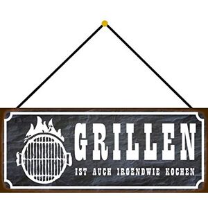 Schatzmix Blechschild Grillen ist auch irgendwie Kochen Metallschild 27x10 cm mit Kordel Señal metálica, hojalata, Multicolor Schatzmix Blechschild Grillen ist auch irgendwie Kochen Metallschild 27x10 cm mit Kordel Señal metálica, hojalata, Multicolor