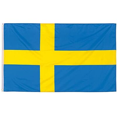 aricona Banderas de – bandera de suecia resistente a la intemperie con 2 ojales de metal bandera nacional sueco 90 x 150 cm aricona Banderas de – bandera de suecia resistente a la intemperie con 2 ojales de metal bandera nacional sueco 90 x 150 cm