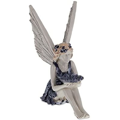 Relaxdays Hada Jardín, Decoración Exterior, Figura Elfo, Resistente Intemperie, Adorno, Piedra Artificial, Azul/Beige, Polirresina, 13,5 x 14,5 x 6,5 cm Relaxdays Hada Jardín, Decoración Exterior, Figura Elfo, Resistente Intemperie, Adorno, Piedra Artificial, Azul/Beige, Polirresina, 13,5 x 14,5 x 6,5 cm