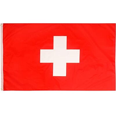 aricona Banderas de – bandera de suiza resistente a la intemperie con 2 ojales de metal bandera suiza tradicional 90 x 150 cm aricona Banderas de – bandera de suiza resistente a la intemperie con 2 ojales de metal bandera suiza tradicional 90 x 150 cm