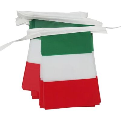Guirnalda Bandera de Italia 6m con 20 Banderas 21x15cm - Bandera Italiana 15x21cm - Festón Guirnalda Bandera de Italia 6m con 20 Banderas 21x15cm - Bandera Italiana 15x21cm - Festón