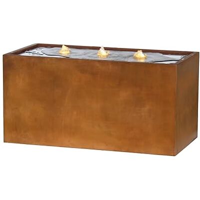 Dehner Fuente de jardín Trion, Fuente Exterior, con iluminación LED, Resistente a Las heladas, Aprox. 40x40x80cm, Acero corten Bronce Dehner Fuente de jardín Trion, Fuente Exterior, con iluminación LED, Resistente a Las heladas, Aprox. 40x40x80cm, Acero corten Bronce