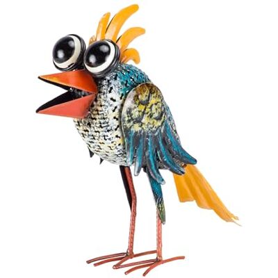 Alpine Estatua de Metal de Ojos Anchos, 28 cm de Alto, decoración Multicolor para Exteriores Alpine Estatua de Metal de Ojos Anchos, 28 cm de Alto, decoración Multicolor para Exteriores