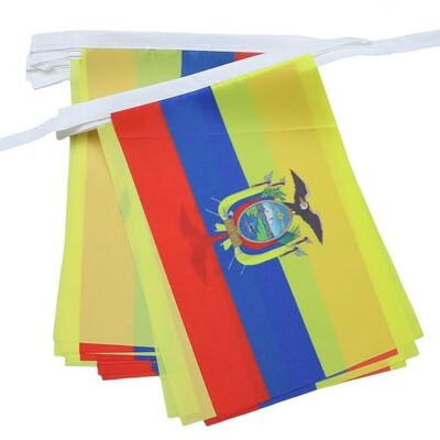 Guirnalda de banderas de Ecuador - 20 banderas 6M Guirnalda de banderas de Ecuador - 20 banderas 6M