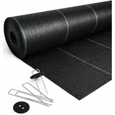 Jardin202 Malla Antihierbas Malla contra Malas Hierbas, Gramaje 110 Gramos Geotextil Protección césped Artificial Rollos Completos 2 x 10 m + 20 Anclajes - Jardin202 Malla Antihierbas Malla contra Malas Hierbas, Gramaje 110 Gramos Geotextil Protección césped Artificial Rollos Completos 2 x 10 m + 20 Anclajes -
