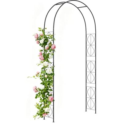 Outsunny Arco de Jardín de Metal Arco de Rosas Arco de Boda Diseño Enrejado para Plantas Trepadoras para Decoración Patio Terraza 114x30x230 cm Negro Outsunny Arco de Jardín de Metal Arco de Rosas Arco de Boda Diseño Enrejado para Plantas Trepadoras para Decoración Patio Terraza 114x30x230 cm Negro