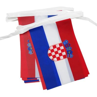 Guirnalda de Banderas de Croacia - 6m, 20 banderas, poliéster 21x15cm Guirnalda de Banderas de Croacia - 6m, 20 banderas, poliéster 21x15cm