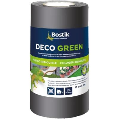 Bostik , Banda de unión adhesiva butílica, Para instalación de Césped Artificial, Instalación Removible y discreta, Deco Green, Verde, Rollo de 15cm x5m Bostik , Banda de unión adhesiva butílica, Para instalación de Césped Artificial, Instalación Removible y discreta, Deco Green, Verde, Rollo de 15cm x5m