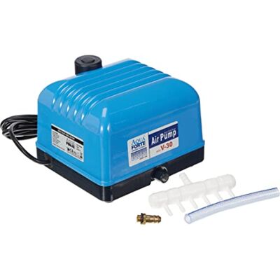 AquaForte Bomba de aire Hi-Flow V-30, Carcasa de aluminio, Silenciosa y potente, Potencia 25 vatios, Capacidad a 2 metros 7 litros por minuto, Capacidad del estanque 18 m3, No regulable AquaForte Bomba de aire Hi-Flow V-30, Carcasa de aluminio, Silenciosa y potente, Potencia 25 vatios, Capacidad a 2 metros 7 litros por minuto, Capacidad del estanque 18 m3, No regulable