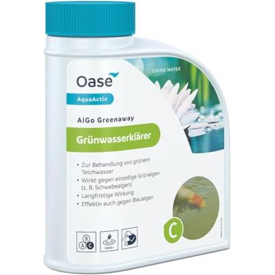 Oase AquaActiv AlGo Greenaway clarificador de agua verde 500 ml producto altamente eficaz para el cuidado del estanque contra las algas flotantes y el agua verde en el estanque de jardín Estanque koi Estanque de natación Estanque de peces Oase AquaActiv AlGo Greenaway clarificador de agua verde 500 ml producto altamente eficaz para el cuidado del estanque contra las algas flotantes y el agua verde en el estanque de jardín Estanque koi Estanque de natación Estanque de peces