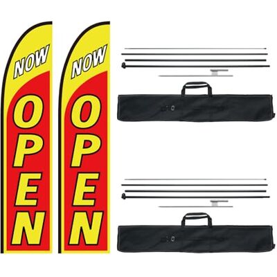 VEVOR Kit de Mástil y Banderas de Plumas Bandera Publicitaria Comercial para Exteriores de Empresa Kit de Banderas de Pluma, Incluye 2 banderas (OPEN), 2 Mástiles de 4,5 m, 2 Estacas para el Suelo VEVOR Kit de Mástil y Banderas de Plumas Bandera Publicitaria Comercial para Exteriores de Empresa Kit de Banderas de Pluma, Incluye 2 banderas (OPEN), 2 Mástiles de 4,5 m, 2 Estacas para el Suelo