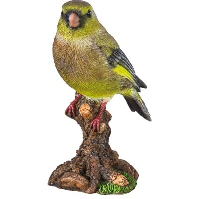 Dehner Jilguero de polirresina sobre tocón de árbol, Aprox. 15 cm de Altura Dehner Jilguero de polirresina sobre tocón de árbol, Aprox. 15 cm de Altura