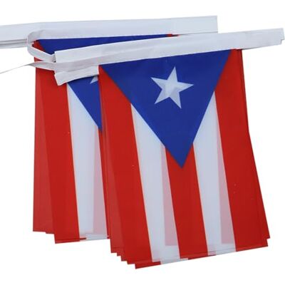 Guirnalda de 6 metros con 20 banderas de Puerto Rico Guirnalda de 6 metros con 20 banderas de Puerto Rico