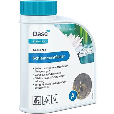 Oase AquaActiv SediFree eliminador de lodo 500 ml cuidado rápido y biológico del estanque con oxígeno y bacterias elimina el lodo del estanque Oase AquaActiv SediFree eliminador de lodo 500 ml cuidado rápido y biológico del estanque con oxígeno y bacterias elimina el lodo del estanque