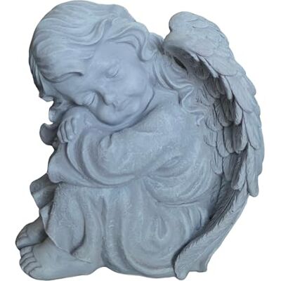 Relaxdays Ángel para Tumba Resistente a Intemperie y heladas, 24x24x15 cm, poliresina Gris Piedra Relaxdays Ángel para Tumba Resistente a Intemperie y heladas, 24x24x15 cm, poliresina Gris Piedra