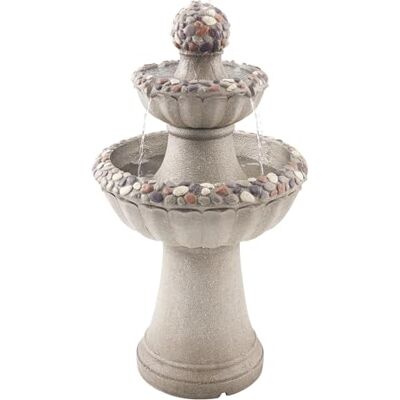 VEVOR Fuente de Agua para Exteriores, 927 mm de Altura, Fuente de Cascada de 2 Niveles de Fibra de Vidrio y Resina con Base de Roca y Bomba para Jardín, Patio, Decoración del Hogar,Gris Roca VEVOR Fuente de Agua para Exteriores, 927 mm de Altura, Fuente de Cascada de 2 Niveles de Fibra de Vidrio y Resina con Base de Roca y Bomba para Jardín, Patio, Decoración del Hogar,Gris Roca