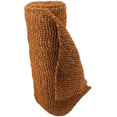 Aquagart Estera de coco para terraplén de 25 m, revestimiento de estanque de 1 m de ancho, estera de coco de 750 gr./m² Aquagart Estera de coco para terraplén de 25 m, revestimiento de estanque de 1 m de ancho, estera de coco de 750 gr./m²