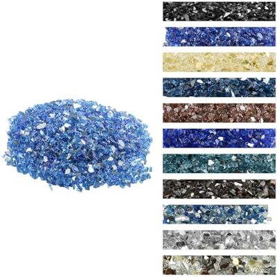 VEVOR Piedras de Vidrio Triturado Reflectante para Chimenea Resistentes a Altas Temperaturas, 4,5 kg, 6,35 mm, sin Humo, a Paisajismo de Piedra de Alto Brillo para Mesas de Fogata, Azul Cobalto VEVOR Piedras de Vidrio Triturado Reflectante para Chimenea Resistentes a Altas Temperaturas, 4,5 kg, 6,35 mm, sin Humo, a Paisajismo de Piedra de Alto Brillo para Mesas de Fogata, Azul Cobalto