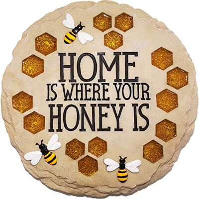 Spoontiques Decoración de jardín Home is Where Your Honey is Stepping Stone Piedra decorativa para jardín Spoontiques Decoración de jardín Home is Where Your Honey is Stepping Stone Piedra decorativa para jardín