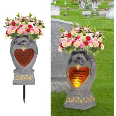 Generic Decoraciones de Cementerio para Tumba, jarrones de Cementerio para Tumba, decoración para tumbas, ángel de jardín, jarrón de Cementerio con LED, Estatua Conmemorativa de jardín Familiar, Regalo Generic Decoraciones de Cementerio para Tumba, jarrones de Cementerio para Tumba, decoración para tumbas, ángel de jardín, jarrón de Cementerio con LED, Estatua Conmemorativa de jardín Familiar, Regalo