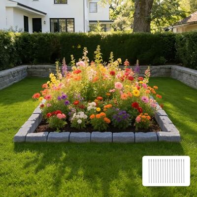 VEVOR Borde de Jardín Efecto de Piedra 4725 mm, Bordura Jardín Exterior, 4 Secciones de 1180 x 95 x 57 mm, 6 Ladrillos para Cada Sección, con 4 Esquinas, Decoración para Césped Flores Estanque, Gris VEVOR Borde de Jardín Efecto de Piedra 4725 mm, Bordura Jardín Exterior, 4 Secciones de 1180 x 95 x 57 mm, 6 Ladrillos para Cada Sección, con 4 Esquinas, Decoración para Césped Flores Estanque, Gris