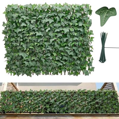 VEVOR Seto Artificial 63,5 x 320 cm 1 Unidad, Valla Decorativa de Hiedra Artificial, Malla de Hojas Verdes, con 50 Bridas de Plástico, Pantalla de Privacidad para Jardín Balcón Ático Terraza Piscina VEVOR Seto Artificial 63,5 x 320 cm 1 Unidad, Valla Decorativa de Hiedra Artificial, Malla de Hojas Verdes, con 50 Bridas de Plástico, Pantalla de Privacidad para Jardín Balcón Ático Terraza Piscina