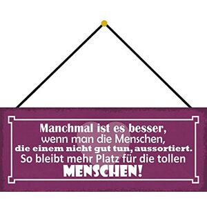 Schatzmix Blechschild Spruch Manchmal ist es Besser Metallschild Wanddeko 27x10 mit Kordel Señal metálica, hojalata, Multicolor, 27x10 cm Schatzmix Blechschild Spruch Manchmal ist es Besser Metallschild Wanddeko 27x10 mit Kordel Señal metálica, hojalata, Multicolor, 27x10 cm