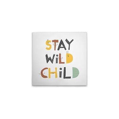 A.S. Création WTD Lienzo decorativo (40 x 40 cm), diseño de Stay Wild (40 x 40 cm), color blanco y multicolor A.S. Création WTD Lienzo decorativo (40 x 40 cm), diseño de Stay Wild (40 x 40 cm), color blanco y multicolor