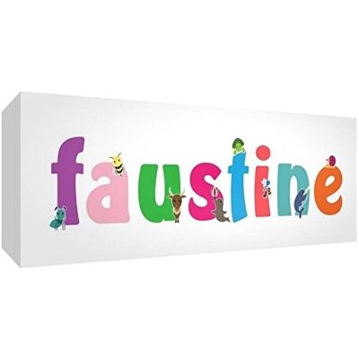 Little Helper lienzo caja Galerie enveloppé con panel frontal estilo illustratif pintado con el nombre de joven Faustina 30 x 84 x 3 cm gran Little Helper lienzo caja Galerie enveloppé con panel frontal estilo illustratif pintado con el nombre de joven Faustina 30 x 84 x 3 cm gran