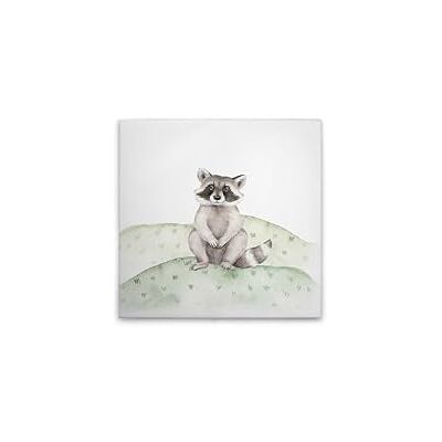 A.S. Création WTD Lienzo decorativo (40 x 40 cm), diseño de animales del bosque, color gris y verde A.S. Création WTD Lienzo decorativo (40 x 40 cm), diseño de animales del bosque, color gris y verde