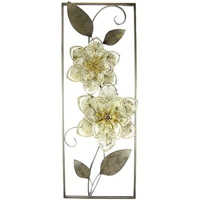 Flair Flower Decoración de pared de metal, diseño de flores, hojas, imagen de flores, imagen de flores, imagen en 3D, decoración única, decoración de terraza, relieve abstracto, extravagante, regalo Flair Flower Decoración de pared de metal, diseño de flores, hojas, imagen de flores, imagen de flores, imagen en 3D, decoración única, decoración de terraza, relieve abstracto, extravagante, regalo