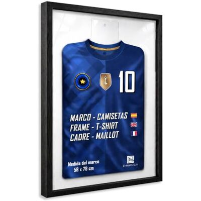 ENMARKALIA DECORACION Marco para Camisetas de fútbol 58x78 cm con Soporte de Metacrilato – Expositor de Camiseta deportiva, Cuadro Decorativo de Pared, Acabado Profesional, Fácil Montaje – Marco Negro con Fondo Blanco ENMARKALIA DECORACION Marco para Camisetas de fútbol 58x78 cm con Soporte de Metacrilato – Expositor de Camiseta deportiva, Cuadro Decorativo de Pared, Acabado Profesional, Fácil Montaje – Marco Negro con Fondo Blanco