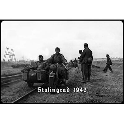 Schatzmix Blechschild Stalingrad 1942 (Soldat, Motorrad) Metallschild Deko 20x30 Tin Sign Señal metálica, hojalata, Multicolor, 20 x 30 cm Schatzmix Blechschild Stalingrad 1942 (Soldat, Motorrad) Metallschild Deko 20x30 Tin Sign Señal metálica, hojalata, Multicolor, 20 x 30 cm