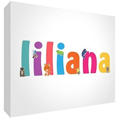 Little Helper Panel decorativo para nacimiento/bautizo, idea de regalo, diseño personalizado con nombre de niña Liliana, multicolor, 14,8 x 21 x 2 cm Little Helper Panel decorativo para nacimiento/bautizo, idea de regalo, diseño personalizado con nombre de niña Liliana, multicolor, 14,8 x 21 x 2 cm