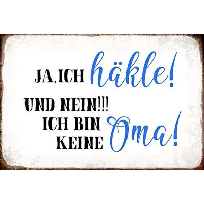 Schatzmix Blechschild Spruch Ja ich häkle Metallschild 20x30 Deko Tin Sign Señal metálica, hojalata, Multicolor, 20 x 30 cm Schatzmix Blechschild Spruch Ja ich häkle Metallschild 20x30 Deko Tin Sign Señal metálica, hojalata, Multicolor, 20 x 30 cm