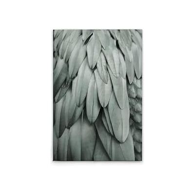 A.S. Création WTD Lienzo decorativo (50 x 75 cm), diseño de plumas, color azul y gris A.S. Création WTD Lienzo decorativo (50 x 75 cm), diseño de plumas, color azul y gris