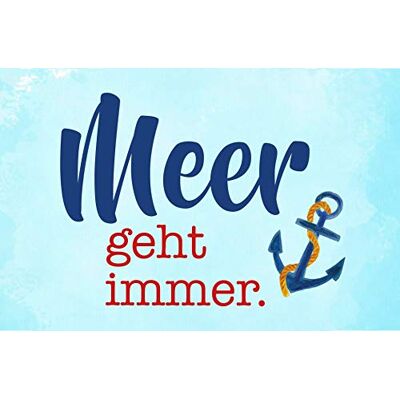 Schatzmix Blechschild Spruch Meer geht Immer blaues Metallschild 20x30cm Wanddeko Tin Sign Señal metálica, hojalata, Multicolor, 20 x 30 cm Schatzmix Blechschild Spruch Meer geht Immer blaues Metallschild 20x30cm Wanddeko Tin Sign Señal metálica, hojalata, Multicolor, 20 x 30 cm