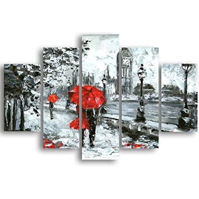 Homemania Cuadro Londres, Multicolor, 95 X 0,3 X 60 Cm, 5 Piezas Homemania Cuadro Londres, Multicolor, 95 X 0,3 X 60 Cm, 5 Piezas