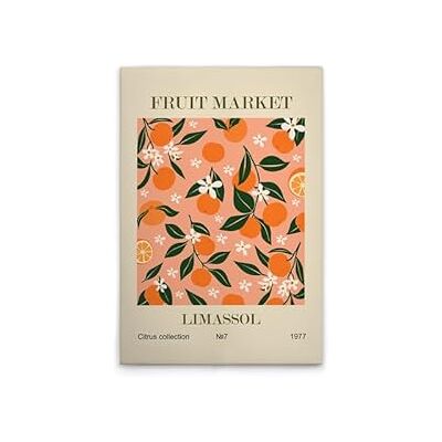 A.S. Création Mercado de Frutas Lienzo Arte de Pared - Beige Naranja Verde - 50x75cm A.S. Création Mercado de Frutas Lienzo Arte de Pared - Beige Naranja Verde - 50x75cm