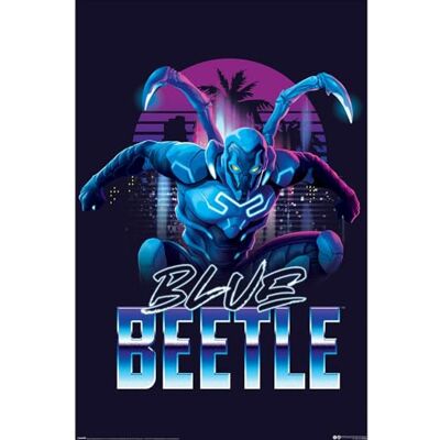 Pyramid Póster de Blue Beetle, diseño de palmeras impresas en papel de calidad, 90 x 60 cm, talla única Pyramid Póster de Blue Beetle, diseño de palmeras impresas en papel de calidad, 90 x 60 cm, talla única