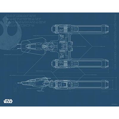 Komar Cuadro de Pared de Star Wars EP9 Blueprint Y-Wing para habitación de los niños, habitación Juvenil, decoración, impresión artística, sin Marco, Disponible en Tres tamaños, carbón, Komar Cuadro de Pared de Star Wars EP9 Blueprint Y-Wing para habitación de los niños, habitación Juvenil, decoración, impresión artística, sin Marco, Disponible en Tres tamaños, carbón,