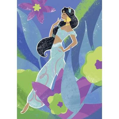 Komar Mural de pared de Disney Princess Jasmine en azul, tamaño 50 x 70 cm, para habitación infantil Komar Mural de pared de Disney Princess Jasmine en azul, tamaño 50 x 70 cm, para habitación infantil