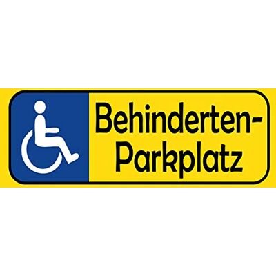 Schatzmix Blechschild Spruch Behinderten-Parkplatz (gelbes Parkschild mit Rollstuhl Blau) Metallschild 27x10 Deko Tin Sign Señal metálica, hojalata, Multicolor, 27x10 cm Schatzmix Blechschild Spruch Behinderten-Parkplatz (gelbes Parkschild mit Rollstuhl Blau) Metallschild 27x10 Deko Tin Sign Señal metálica, hojalata, Multicolor, 27x10 cm