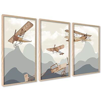 ART Decoración Habitación Bebé 21x30cm Marco de Madera Avión y Montañas, Decoración Mural, Madera MDF Resistente, para Salón y Dormitorio, Diseño Moderno, Habitación Bebé, Salón ART Decoración Habitación Bebé 21x30cm Marco de Madera Avión y Montañas, Decoración Mural, Madera MDF Resistente, para Salón y Dormitorio, Diseño Moderno, Habitación Bebé, Salón