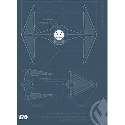 Komar - Star Wars Blueprint Sith Tie-Fighter - 50 x 70 cm - Pegatina mural Komar - Star Wars Blueprint Sith Tie-Fighter - 50 x 70 cm - Pegatina mural