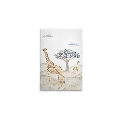 A.S. Création WTD Lienzo decorativo (40 x 60 cm), diseño de jirafas de safari, color beige y azul A.S. Création WTD Lienzo decorativo (40 x 60 cm), diseño de jirafas de safari, color beige y azul