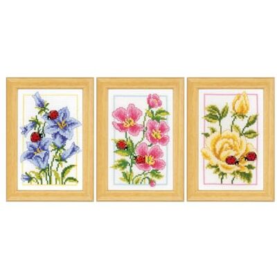 Vervaco Kits De Punto De Cruz Contado Cuadros Decoracion DIY Creativo Kit SET DE 3 FLORES Y MARIQUITAS Manualidades Arte De Pared Bordar Kit Principiantes Regalo 8 x 12 cm Cross Stitch Vervaco Kits De Punto De Cruz Contado Cuadros Decoracion DIY Creativo Kit SET DE 3 FLORES Y MARIQUITAS Manualidades Arte De Pared Bordar Kit Principiantes Regalo 8 x 12 cm Cross Stitch